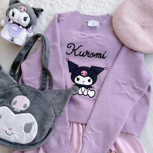 Suéter Jacquard Kuromi Morado