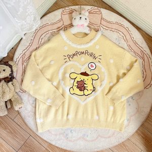 Suéter holgado de Corazón Pompompurin